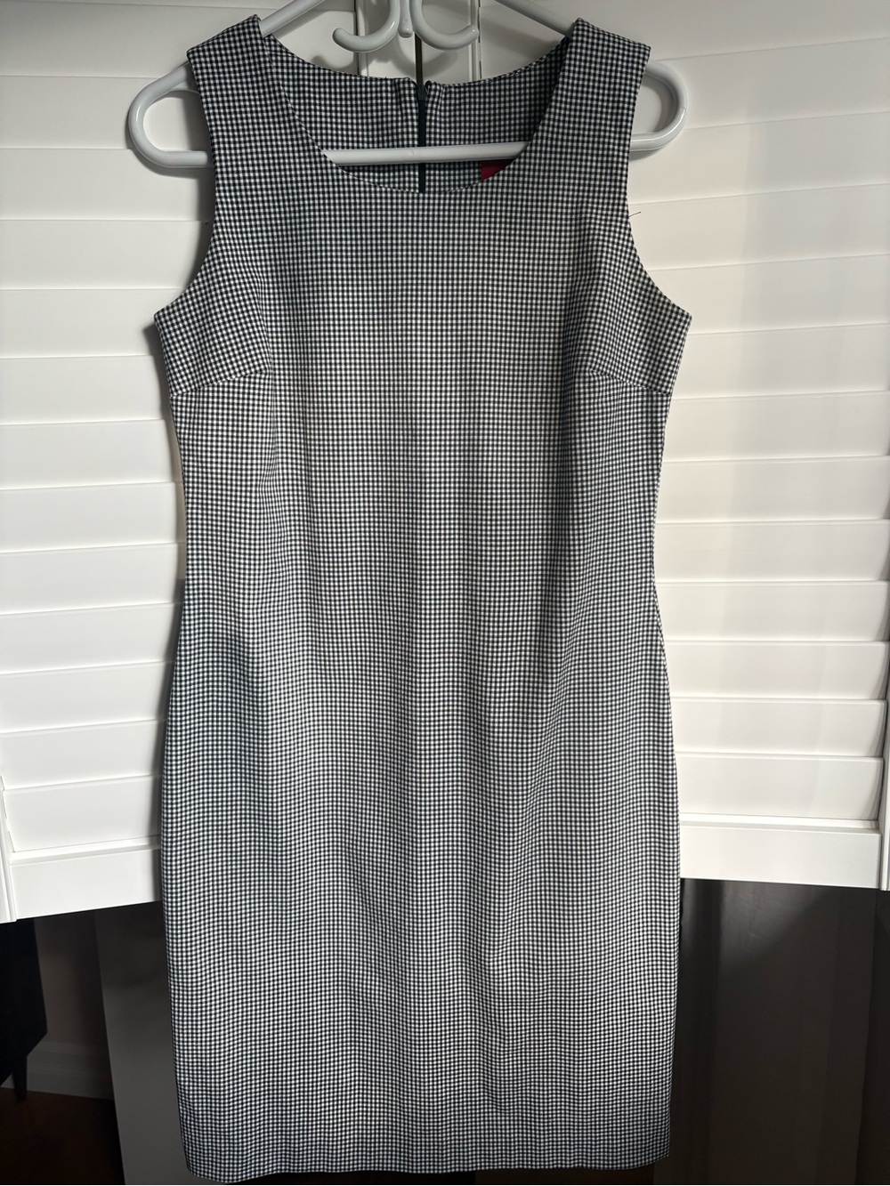 Gingham Sheath Dress black and white Size 6 Made in Canada